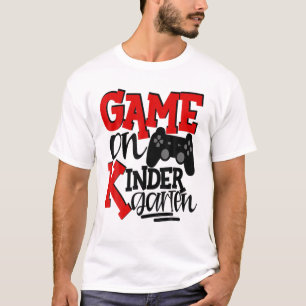 Camiseta Videos games De Jogo Do Jardim De Infância Vermel