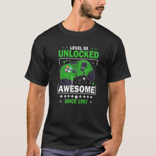 Camiseta Videos games De Nível 55 Incríveis 1967 55Th Bi