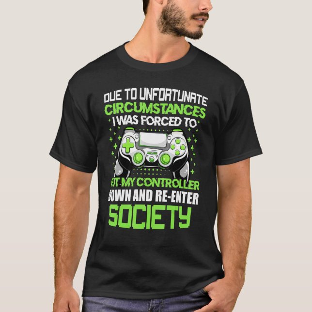Camiseta Videos games Devido A Circunstâncias Infelizes Gam (Frente)
