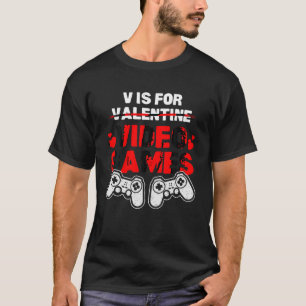 Camiseta Videos games dias de os namorados Jogos Piadas Mul