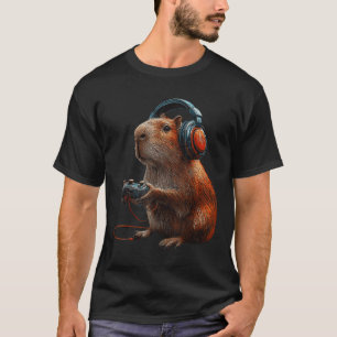Camiseta Videos games Engraçados De Capyra Para Jogador 1
