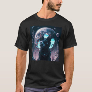 Camiseta Videos games Engraçados de Gato Negro Axolotl para