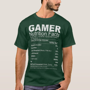 Camiseta Videos games Engraçados Jogador de Fatos Nutricion