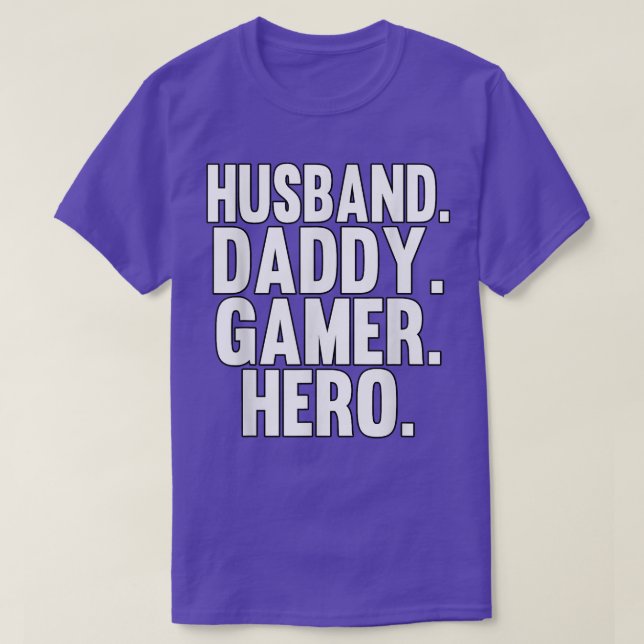 Camiseta Videos games Hero Play do Pai de Marido (Frente do Design)