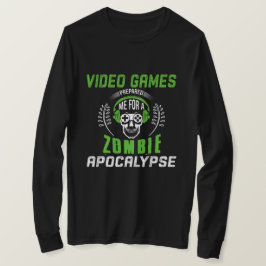 Camiseta Videos games me prepararam para um apocalipse zomb