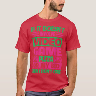 Camiseta Videos games Meninas Mulheres Jogadoras Pizza Fãs
