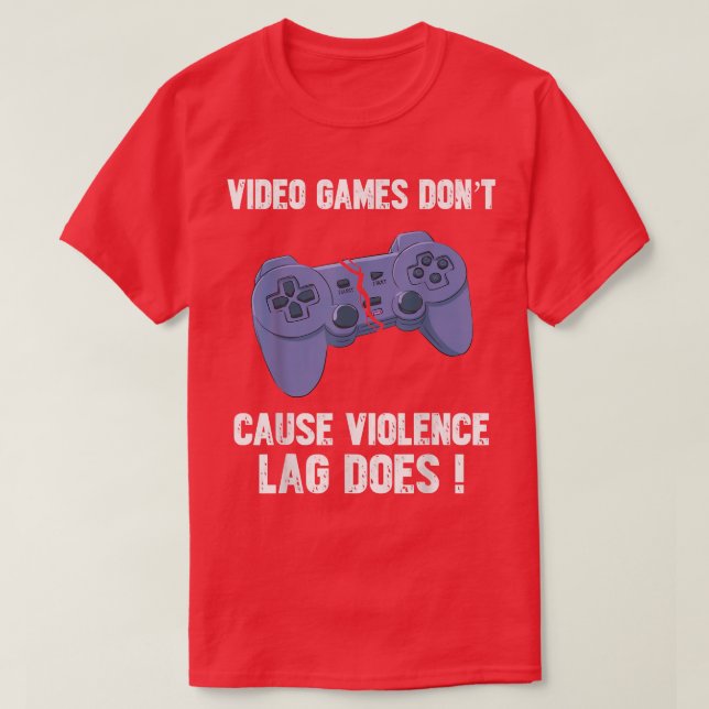 Camiseta Videos games Não Causam Atraso De Violência Faz Ga (Frente do Design)