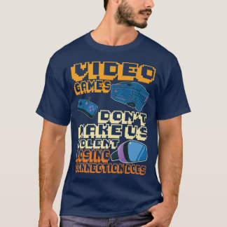 Camiseta Videos games não nos fazem perder a conexão violen