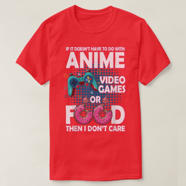 Camiseta Videos games Ou Comidas De Anime  (Frente do Design)