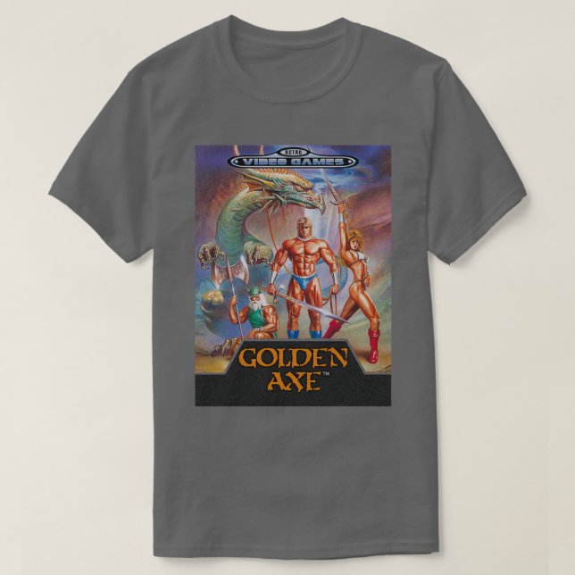 Camiseta Videos games Retro Ax ouro (Frente do Design)