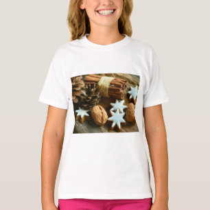Camiseta Vidraças e estrelas de canela natalina