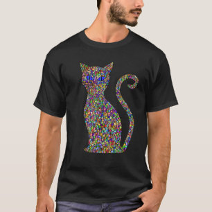 Camiseta Vidro Bonito Colorido Colorido Olho Gatinho Gato-G