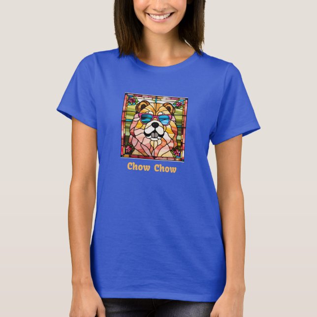 Camiseta Vidro Colorido Chow Chow (Frente)