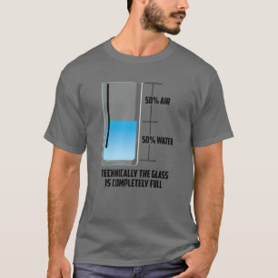 Camiseta Vidro De Água legal A Meio Cheio Vazio   Homens En