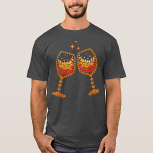 Camiseta Vidro De Folha De Vinho Folha De Outono Queda Bebi