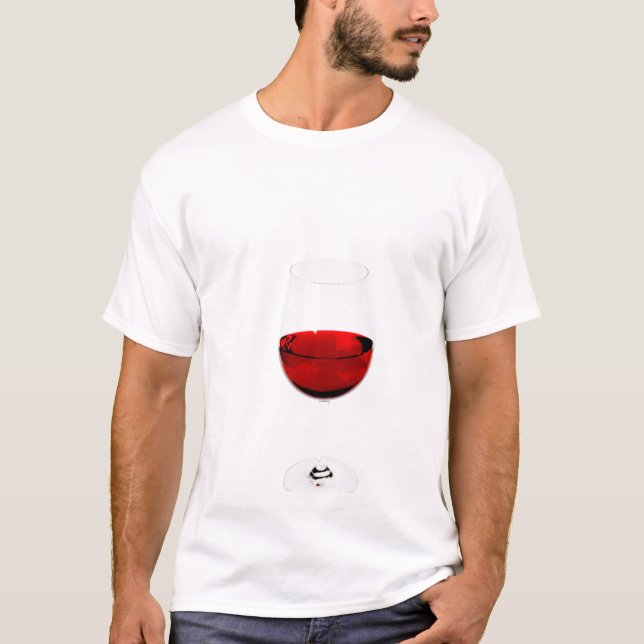 Camiseta vidro de vinho isolado (Frente)