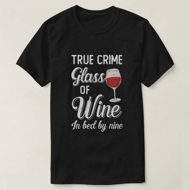 Camiseta Vidro De Vinho Na Cama Por Nove Vinho Engraçado (Frente do Design)