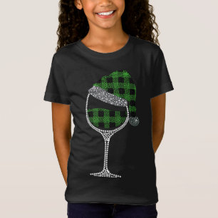 Camiseta Vidro de Vinho Papai Noel Natal Búfalo Verde