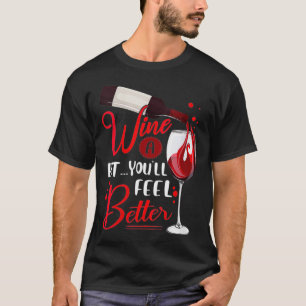 Camiseta Vidro Engraçado De Vinho Um Pouco Você Sentirá Apo
