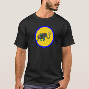 Camiseta Vidro Estido Corante Mandala Paisley Elephant