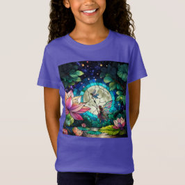Camiseta Vidro Manchado Pequena Fada Com Libélula
