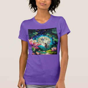 Camiseta Vidro Manchado Pequena Fada Com Libélula