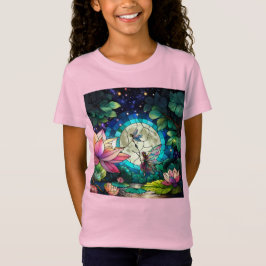 Camiseta Vidro Pintado Pequena Fada Com Libélula