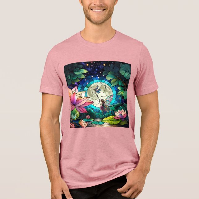 Camiseta Vidro Pintado Pequena Fada Com Libélula (Frente)