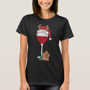 Camiseta Vidro Vidro Vidro Santa Hat Reindet Diversão Xm