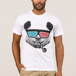 Camiseta Vidros 3-D da panda do vintage