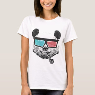 Camiseta Vidros 3-D da panda do vintage