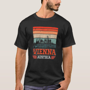 Camiseta Viena Áustria Retro Vintage Sunset Skyline Viena