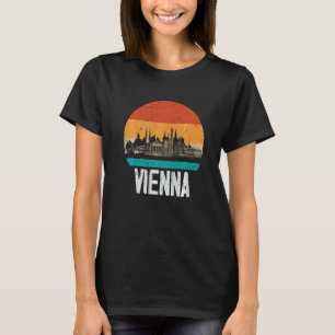 Camiseta Viena Áustria Retro Vintage Sunset Skyline Viena