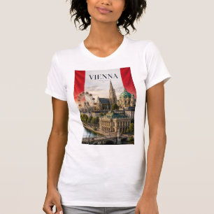 Camiseta Viena Áustria Vertical 3D Marco de Referência Viag