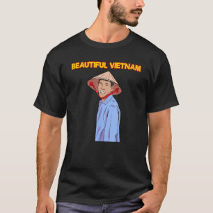 Camiseta Vietnã Camponeses Vietnam Campos de Arroz Bandeira