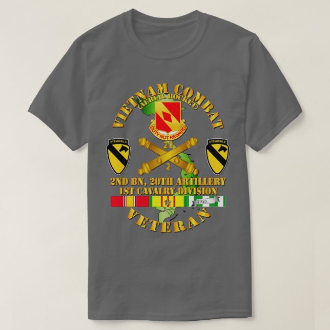 Camiseta Vietnã Combate Veterano w segundo Bn 20 Artilharia (Frente do Design)