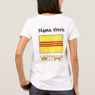 Camiseta Vietnã e Bandeira do Vietnã do Sul com o Seu Nome
