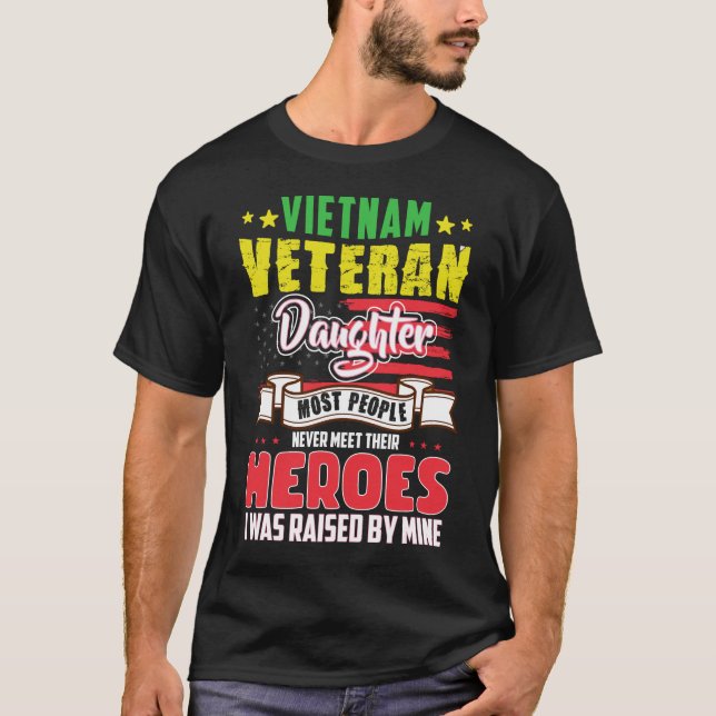 Camiseta Vietnã Filha Veterana De Camisa,Veterano Vietnã (Frente)