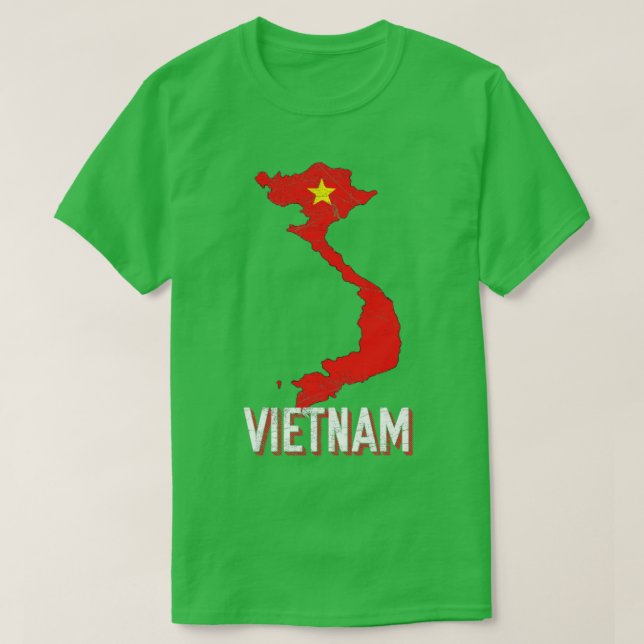 Camiseta Vietnã Mapa Bandeira Vietnamita (Frente do Design)