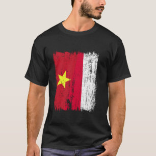 Camiseta Vietnã Polônia Half Flag Ancestor Polonês Vietnami