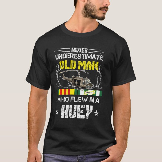Camiseta Vietnã Vet Uh 1 Helicóptero Huey (Frente)