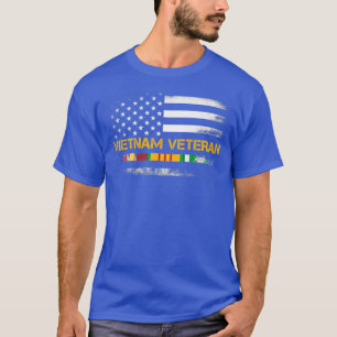 Camiseta Vietnã Veterano EUA Bandeira T Presente Vet da Gue