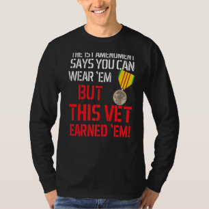 Camiseta Vietnã Veterano Vietnã Vetrifica Este Vet Ganhou