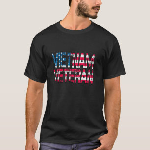 Camiseta Vietnã Veterano Vintage EUA Bandeira Vietnã Vets P