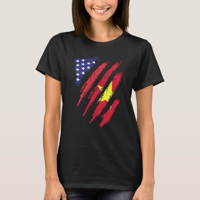 Camiseta Vietnam Americano Grown Flag USA Patriot Heritage  (Frente)
