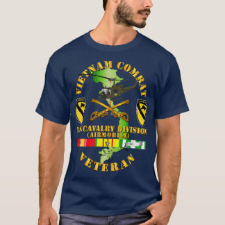 Camiseta Vietnam Combat Cavalry Veteran w 1 rua Cavalaria D