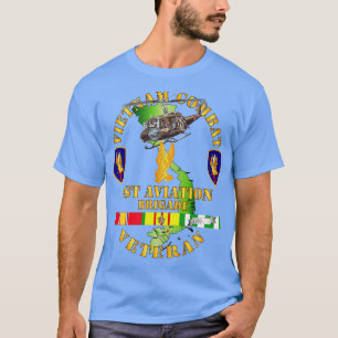 Camiseta Vietnam Combat Cavalry Veteran w 1rua Aviation Bde
