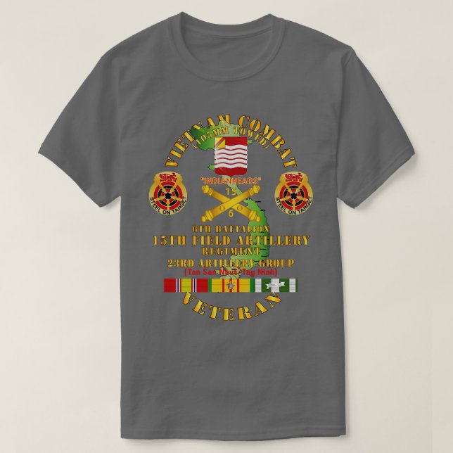 Camiseta Vietnam Combate À Artilharia 6 Bn 15 Vet 23.º Arti (Frente do Design)