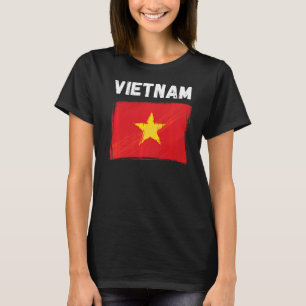 Camiseta Vietnam Flag Holiday Vintage Grunge Vietnamita Fla