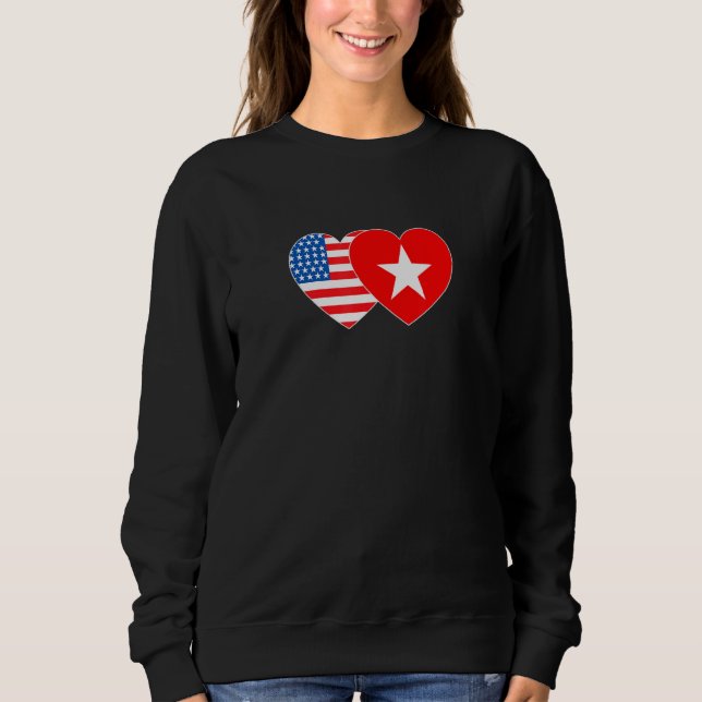 Camiseta Vietnam&USA Flag Twin Heart for Vietnamian America (Frente)